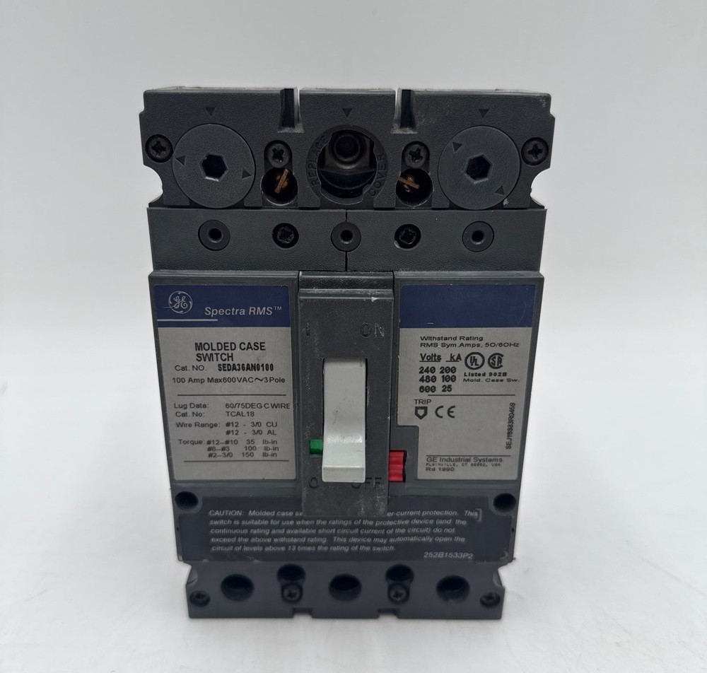 GE General Electric SEDA36AN0100 Circuit Breaker 100A 3P 600V 100 Amp 3 Pole