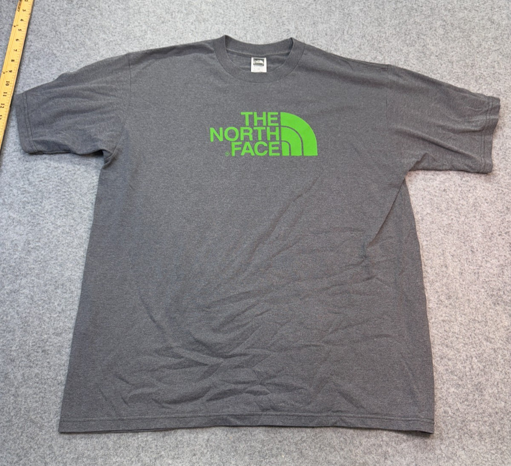 The North Face Men’s Graphic Logo T-Shirt Gray Green Cotton Blend Size L