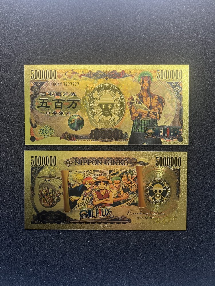 Roronoa Zoro - 24k Gold Foil Banknote - One Piece Anime