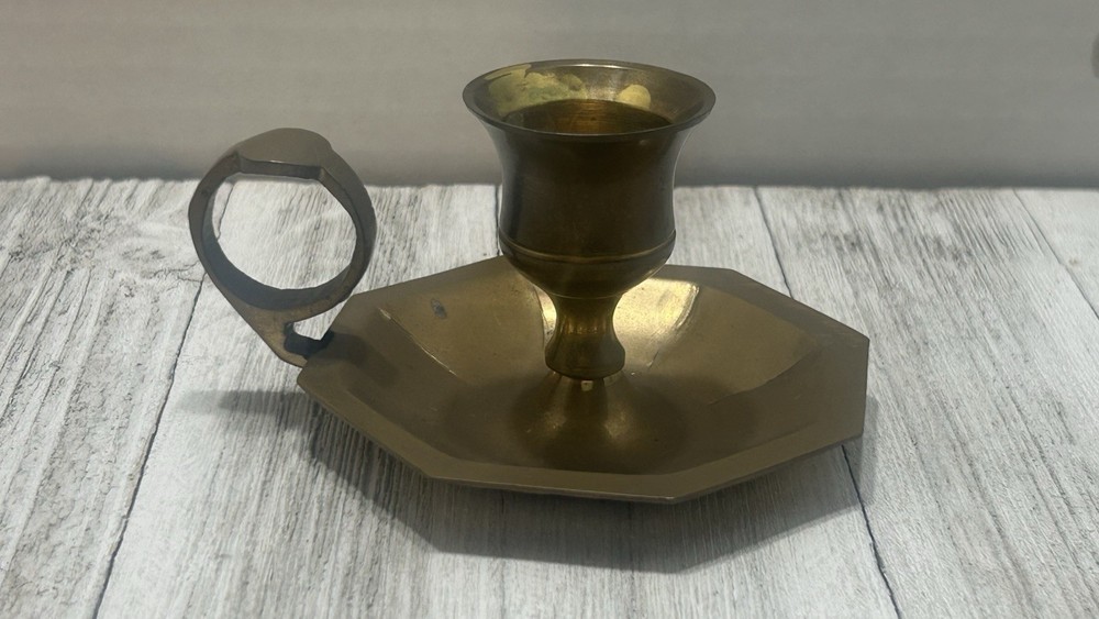 Vintage Brass Single Taper Candle Holder