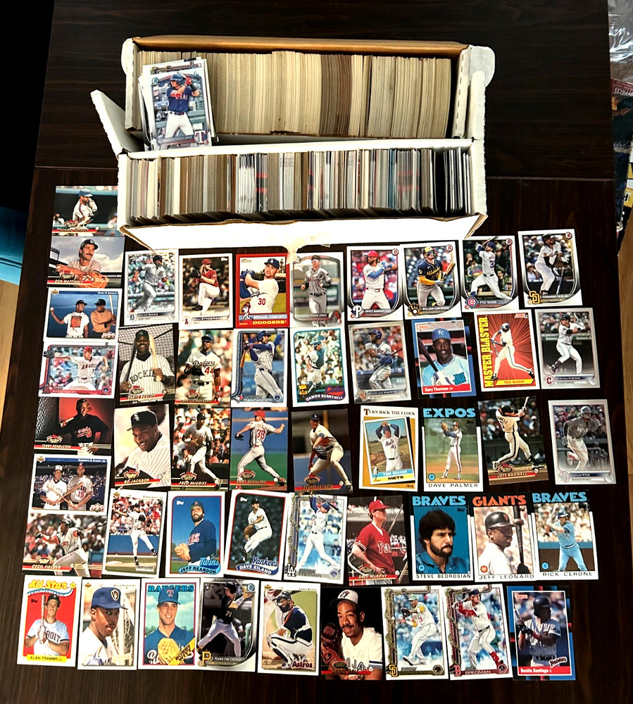 Huge Baseball Card Lot 2+ LBS Vintage Modern Topps Fleer Bowman Stars RCs