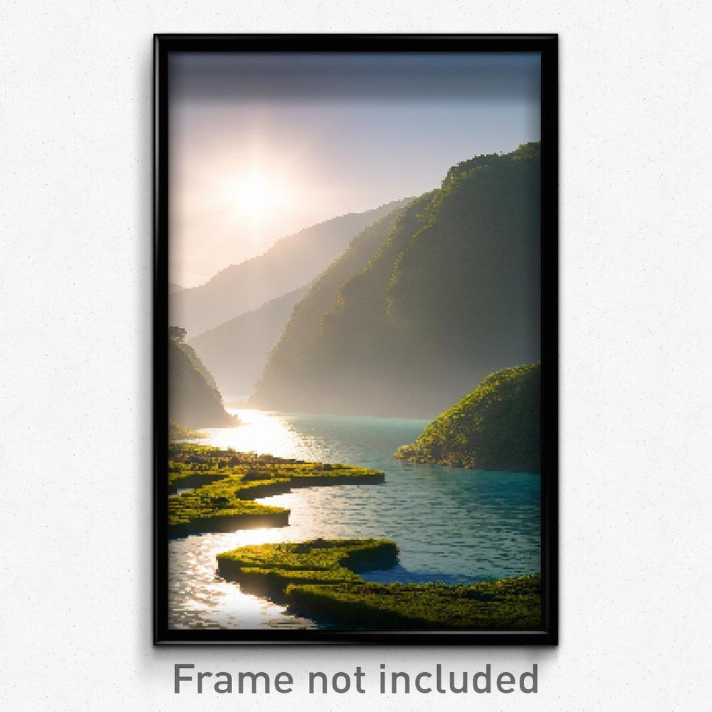8 Bit Psychedelic Pixel Art Poster - Harmonious Meander Video Game Print