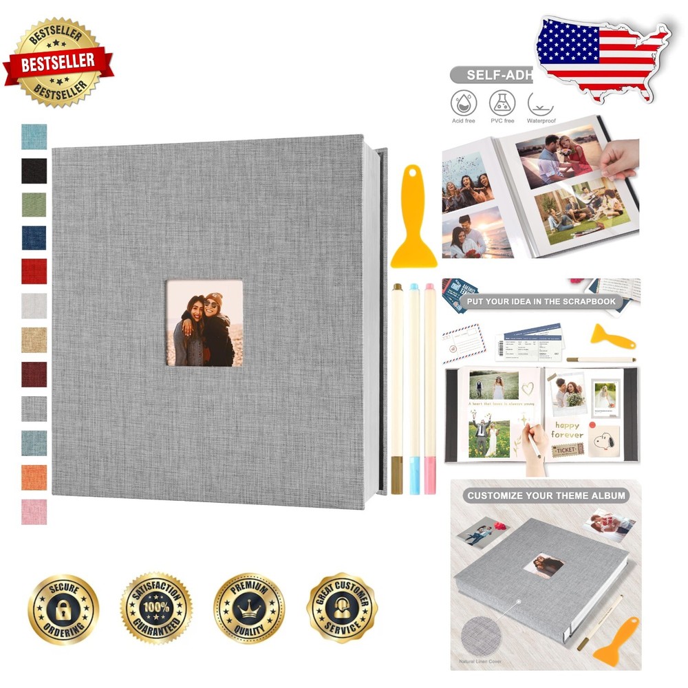 Chic Photo Album with Customizable Window & Acid-Free Pages for Family Memories-image