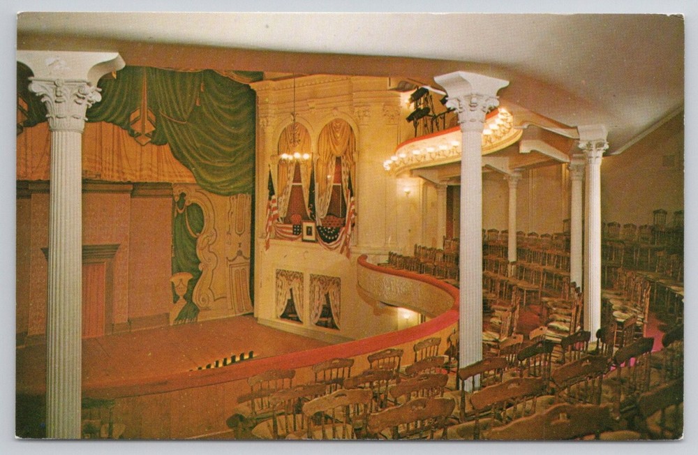 Vintage Ford's Theatre Washington DC Interior Lincoln Presidential Box Postcard