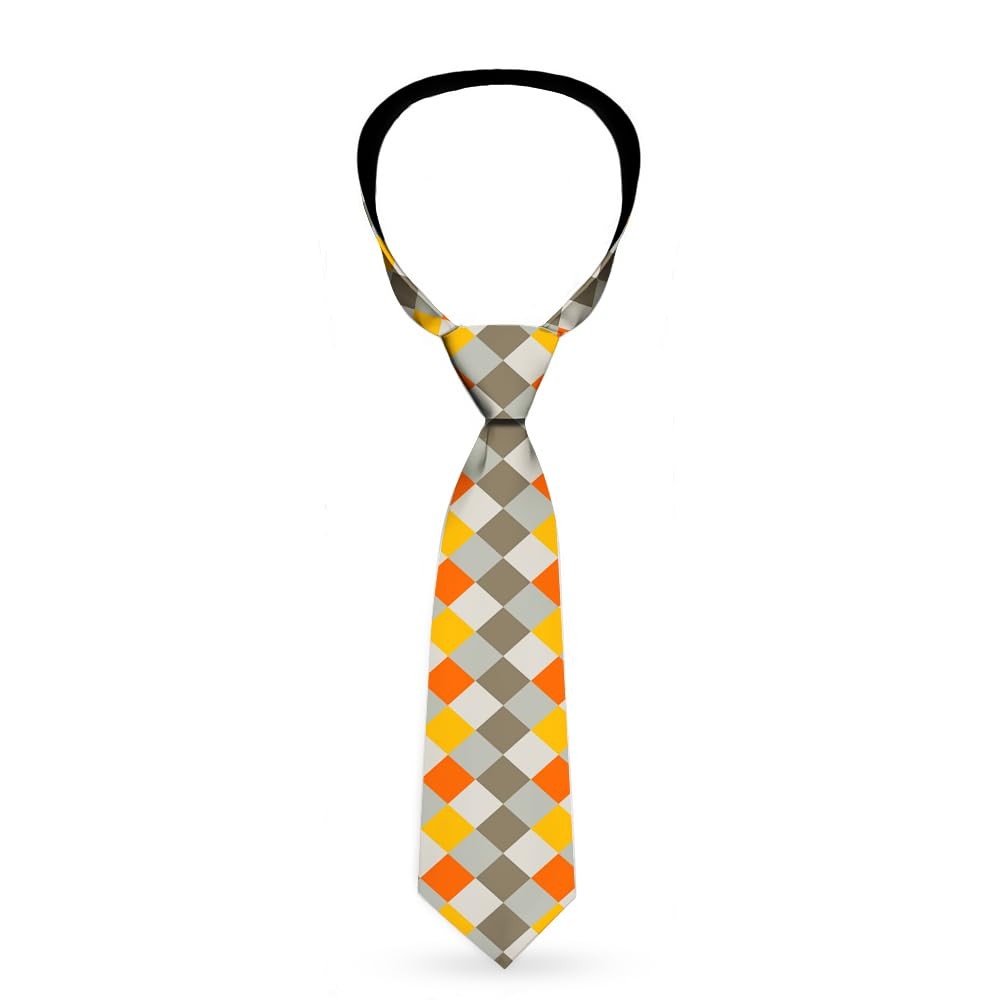 Necktie Standard - Diamond Plaid Grays/Orange ACC NEWAnother great item from Rarewaves USA | Free delivery!