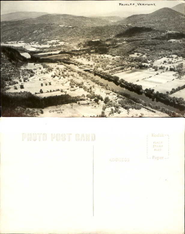 Fairlee Vermont aerial view RPPC Richardson 1104 photo postcard