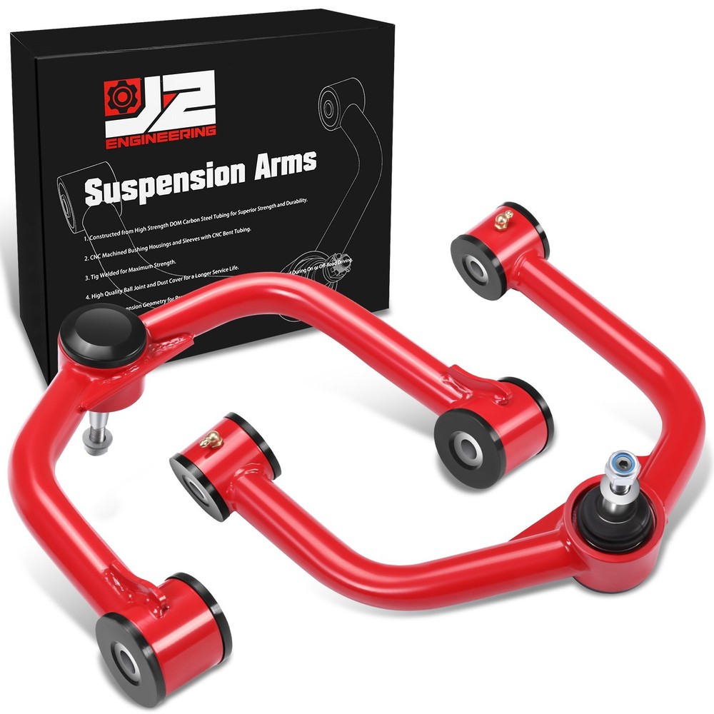 J2 Red Front Upper Control Arms for 04-24 QX56 QX80 Armada Titan with 2-4
