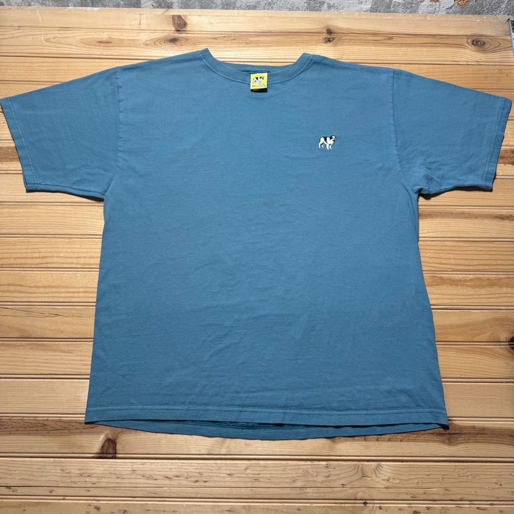 Vintage 90s Big Dogs Pet Animal Embroidered Logo Graphic T-Shirt USA - Large