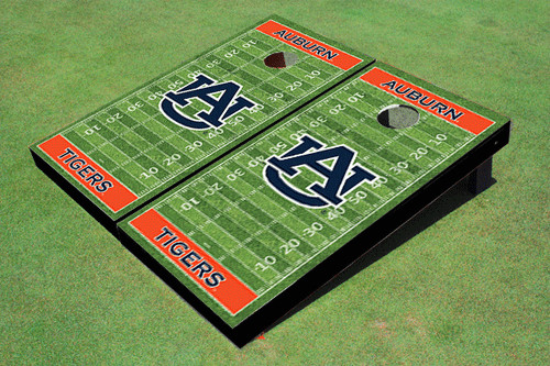 Auburn University Orange Matching Football Field Custom Cornhole Boards