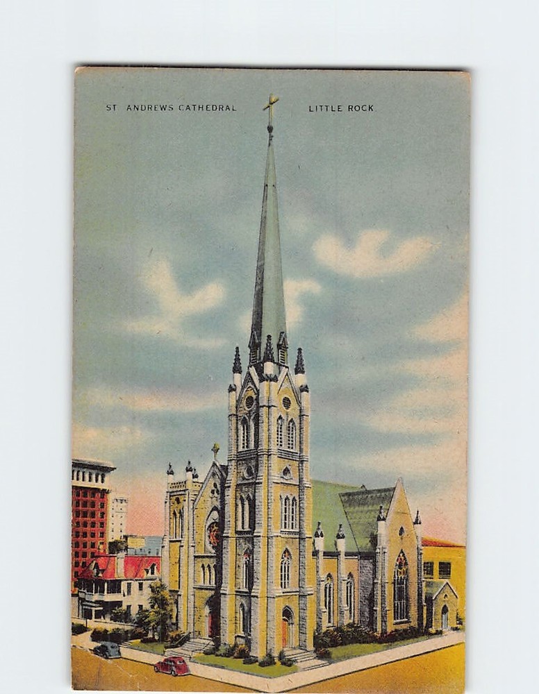 Postcard Saint St. Andrews Cathedral Little Rock Arkansas USA North America