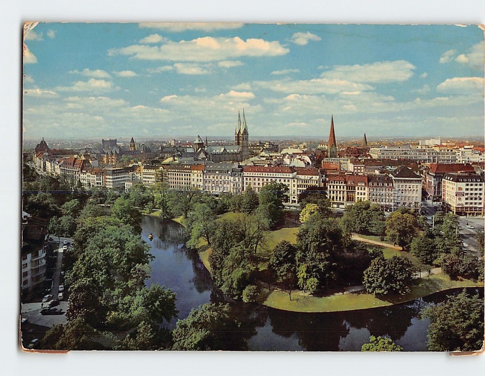 Postcard Panoramic View Bremen Germany