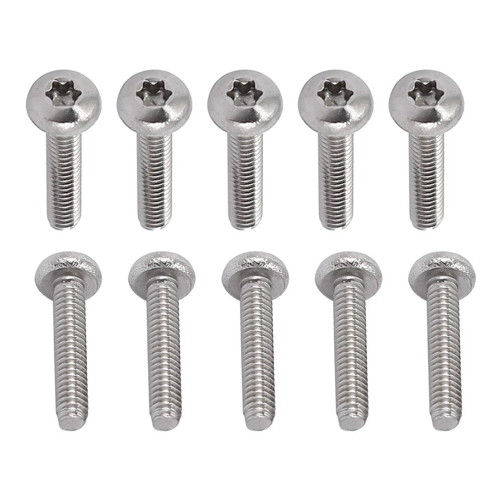 100Pack M2x10mm Pan Head Torx Screws 304 Stainless Steel Torx Fasteners Silver