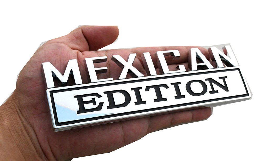 1x MEXICAN Edition Decals Car Sticker 3D Raised Letter Emblem Black Chrome