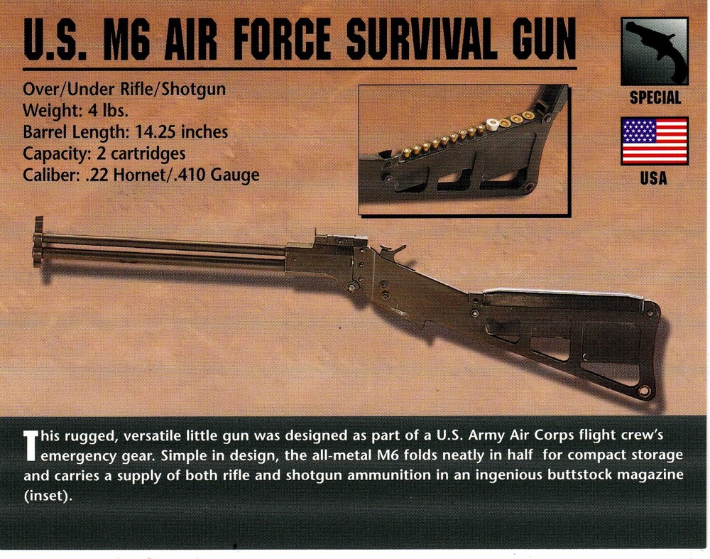 U.S. M6 Air Force Surival Gun Classic Firearms Photo Card u