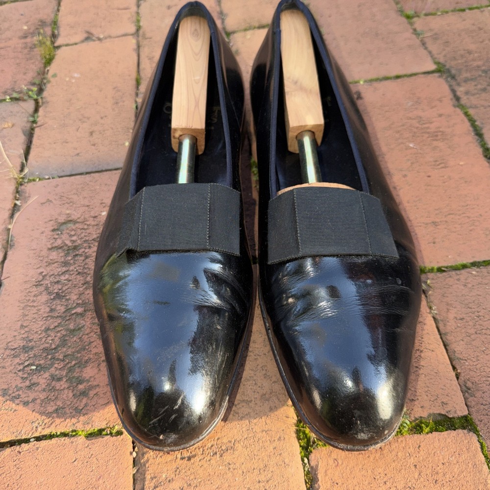 Crockett & Jones Men’s Black Patent Leather Tuxedo Shoe Sz 10E Made In UK