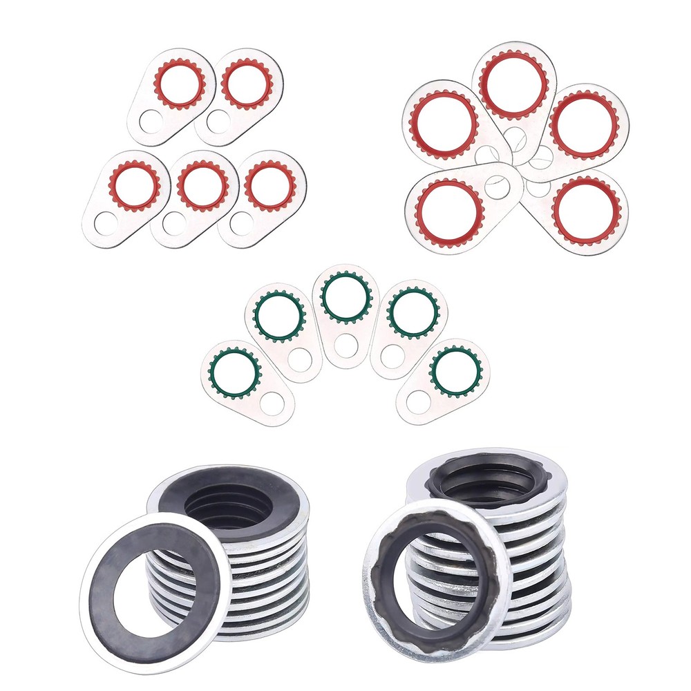 60Pcs 9 Sizes A/C Air Conditioning System Compressor Gasket Seals Washer Kits