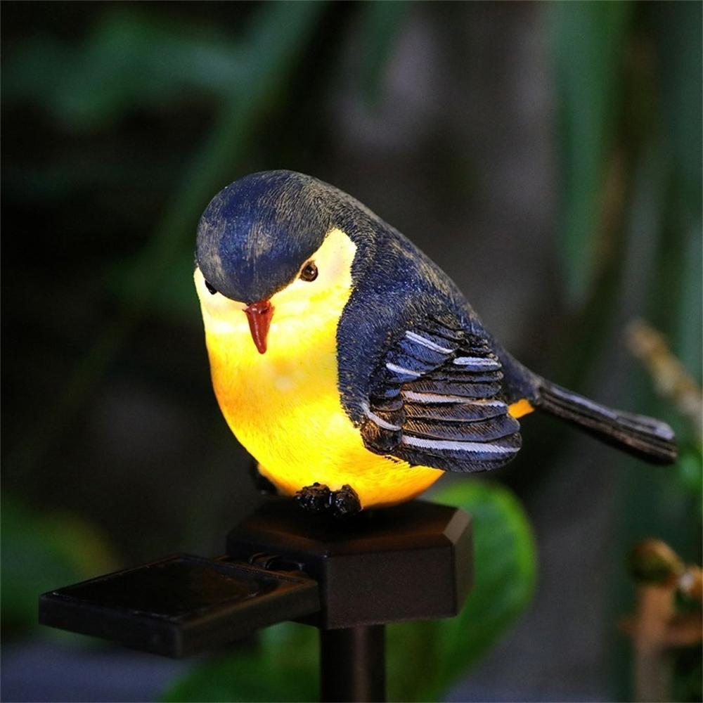 Statue Garden LED Bird Resin Solar Medium Modern Multicolor Weatherproof Decor