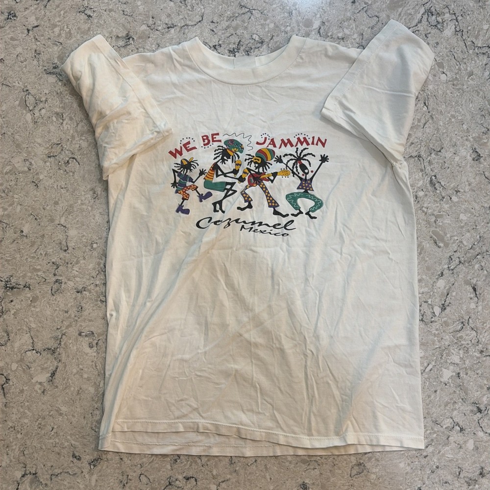Vintage 90s We Be Jammin Cozumel Mexico Graphic T-Shirt