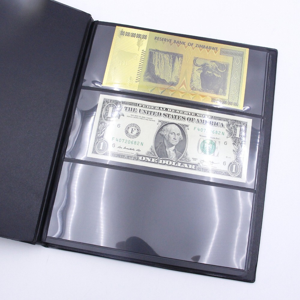 Paper Money Album Collection Book Banknotes Holder Can Load 60 Notes Bills New