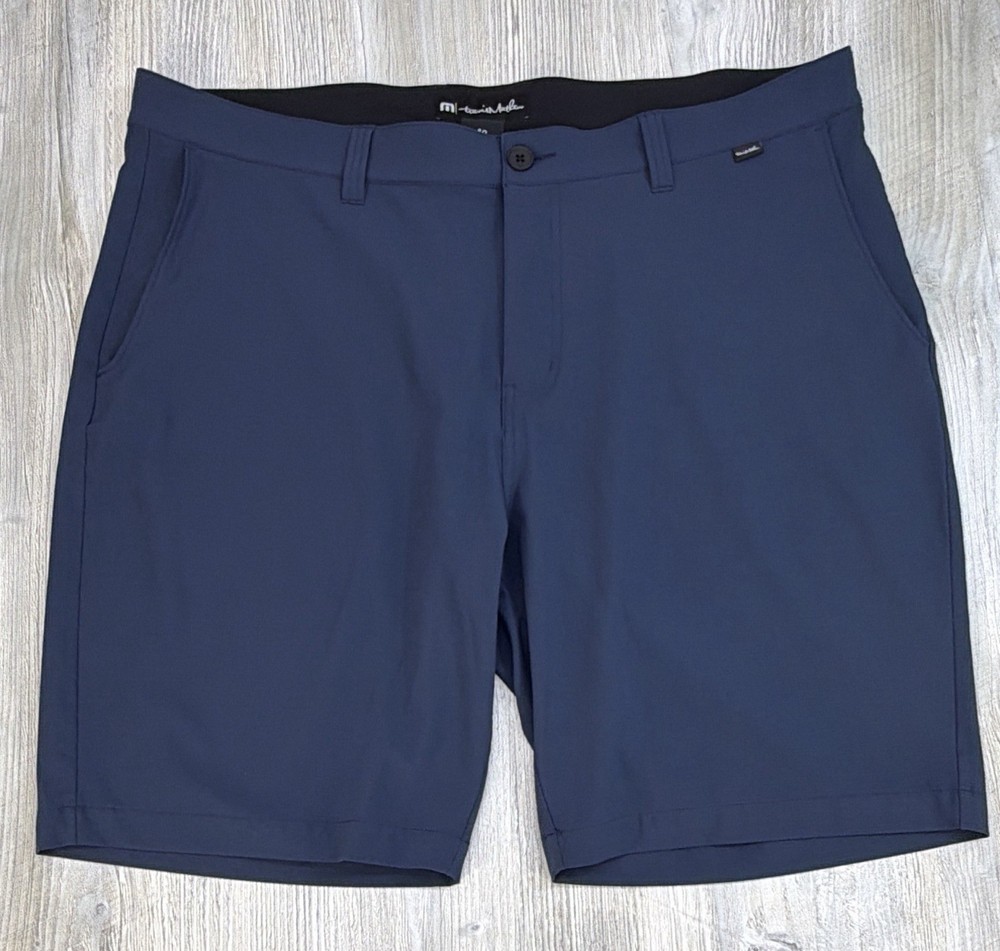 Travis Mathew Performance Golf Shorts Size 40 Navy Stretch Chino Lightweight