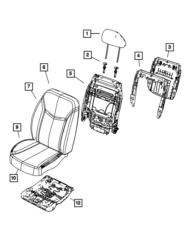 Genuine Mopar Front Seat Back Cover Left 1FK631DBAA