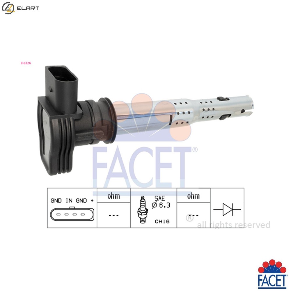 IGNITION COIL 9.6326 FOR SKODA OCTAVIA/II/Combi LAURA SUPERB YETI VW NEW GOLF