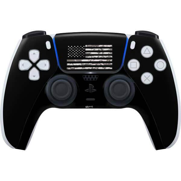 Patriotic PS5 Controller Skin - Black and White Camo American Flag