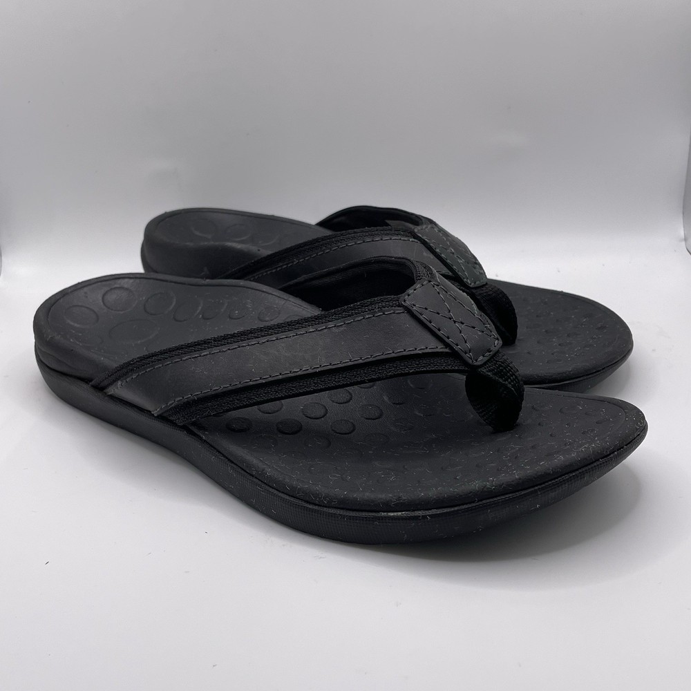 Vionic Tide Womens Size 7 Black Thong Sandals Open Toe Beach Summer