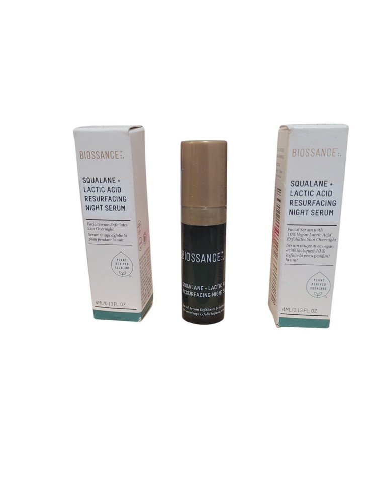 BIOSSANCE Squalane Lactic Acid Night Serum 0.13 oz 4ml Twin Pack