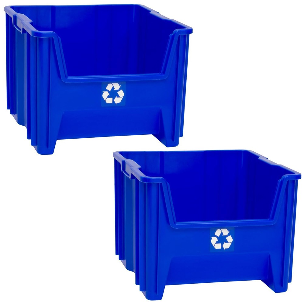 Industrial Heavy Duty Stackable OpenFront Recycling Bin Box Containers 12 Gallon