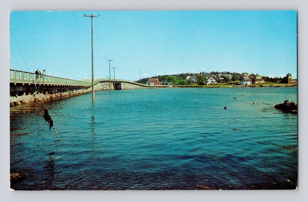 Postcard Maine Bailey Island ME Bridge Orr's Island 1960s Unposted Chrome
