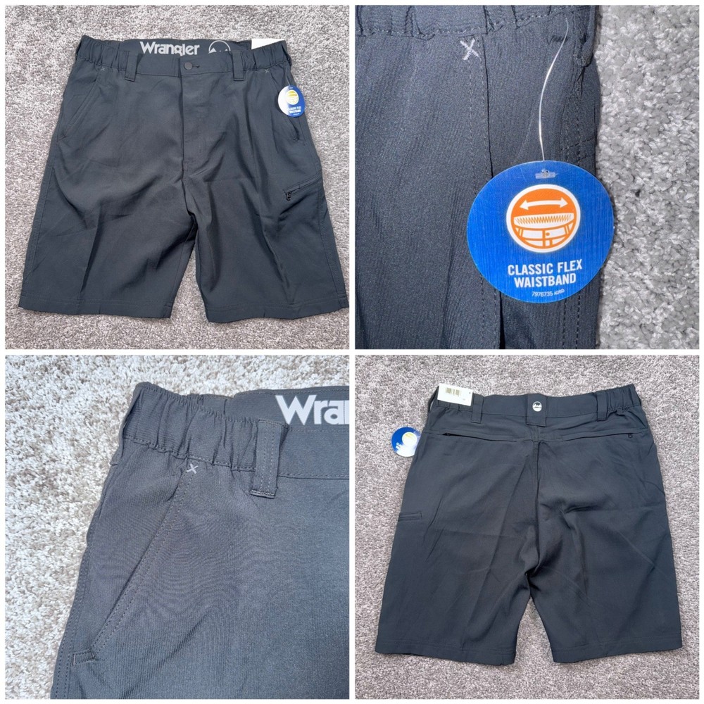 Wrangler Classic Flex Shorts Mens Performance Cargo Utility Black Size 34 NEW