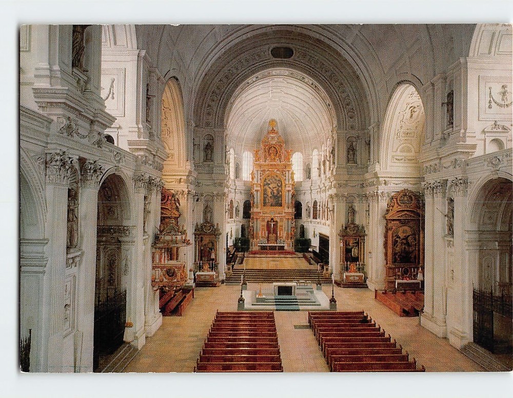 Postcard Interior St. Michael's Church in Munich, Germany