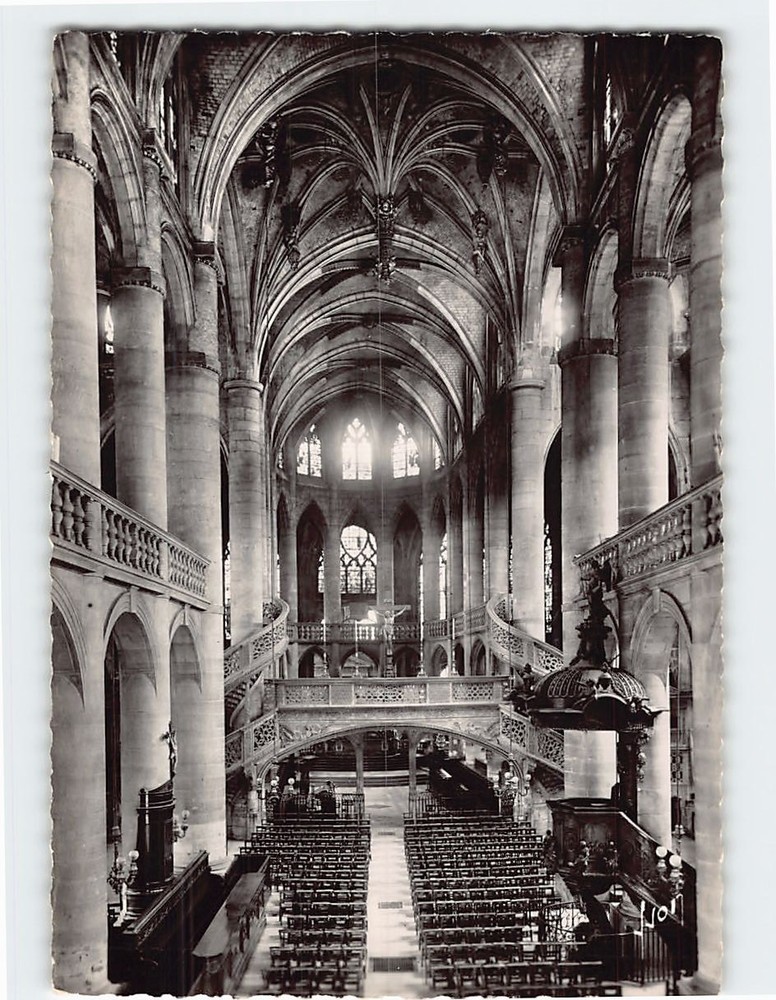 Postcard Interior of the Church of Saint-Étienne-du-Mont in Paris France