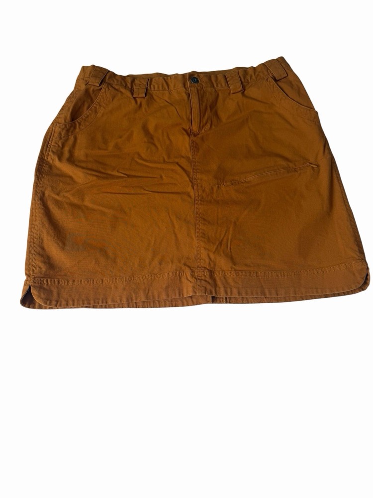 Duluth Trading Co. Brown Solid Straight Pencil Knee Length Skirt Pockets 16