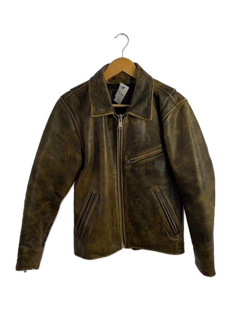 Men's Genuine Cowhide Biker Leather Jacket Blouson CML2296