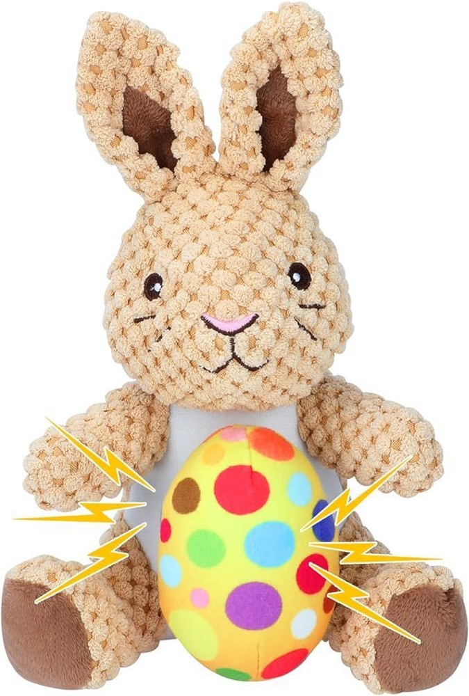 Easter Rabbit Dog Toys for Dog Chews Relieve Boredom Squeaks Plush Bunny Toy