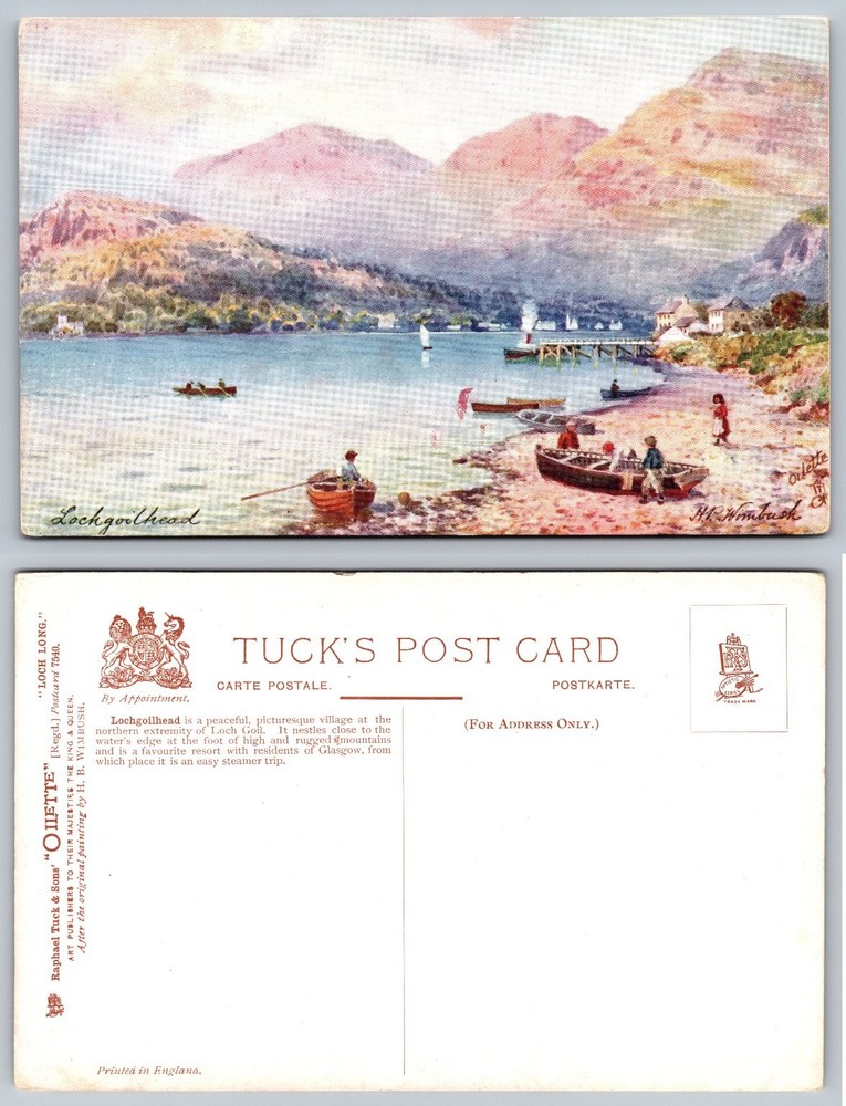 Lochgoilhead Scotland Raphael Tuck Oilette Postcard H.B. Wimbush Loch Long
