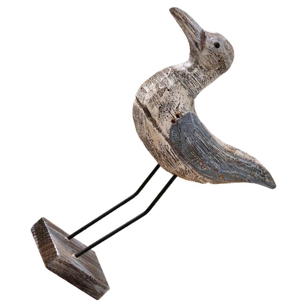 Decorations Coastal Sculpture Hand Carved Wood Sea Birds Figurine