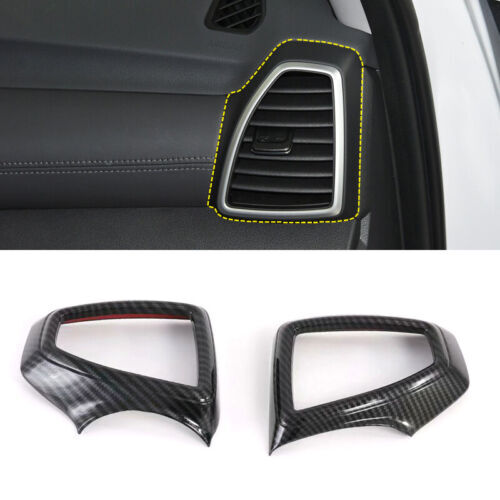 For Hyundai Tucson 2019~2021 Carbon Fiber Car Dashboard side Air Vent Cover Trim