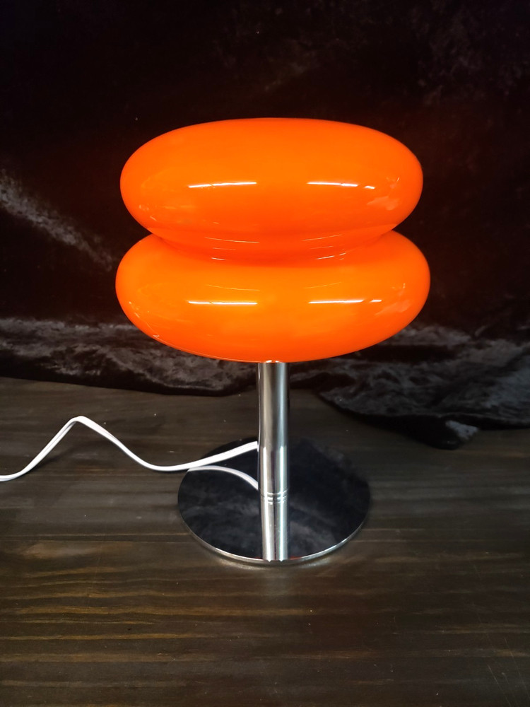 Glivpny Mushroom LED Table Lamp Orange Adjustable Dimmer Mid Century