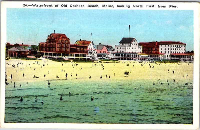 Postcard BEACH SCENE Orchard Beach Maine ME m/09 AM0880