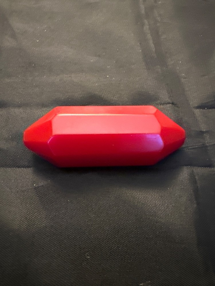 Vintage Art Deco Style Red Bakelite Brooch - Faceted Geometric Chunky Pin