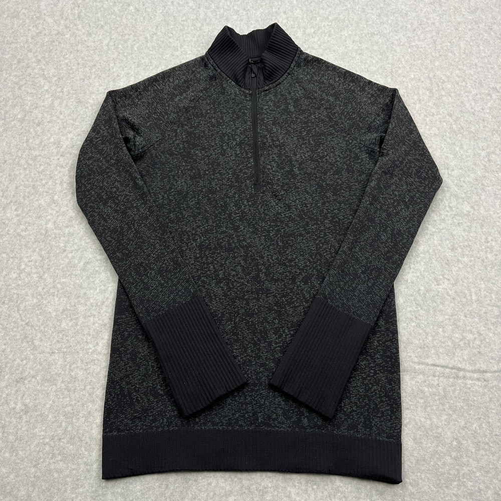 Lululemon Rest Less 1/2 Zip Women's 4 Black Slim Stretch Running Pullover W3ATLS