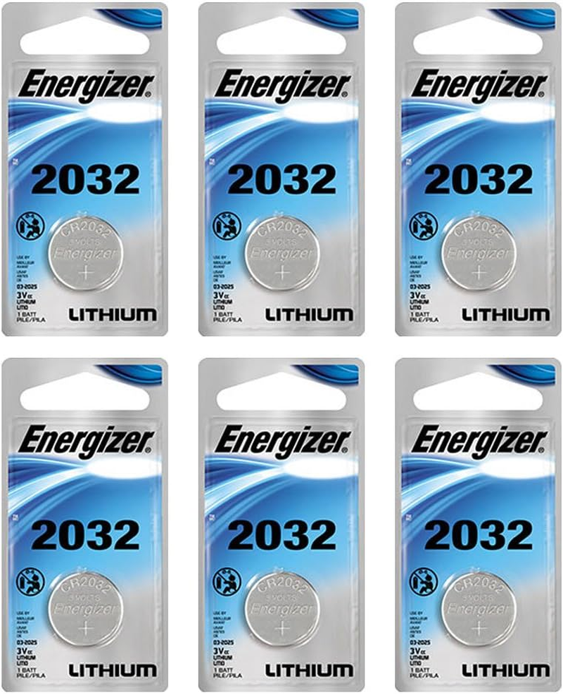 6 Energizer CR2032 Lithium Coin Button Batteries for Heart Rate Monitors & Toys
