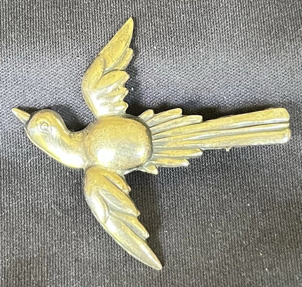 Vintage Jewelart Sterling Silver Bird in Flight Brooch Pin Signed