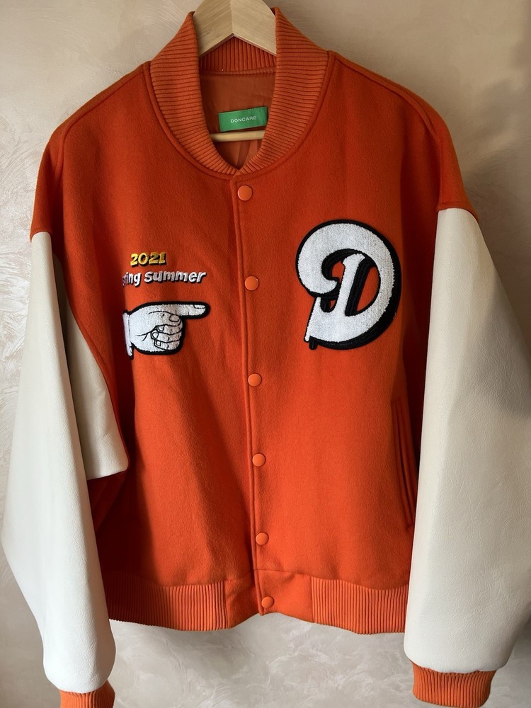Doncare Orange Varsity Jacket Size L Like New Worn Once