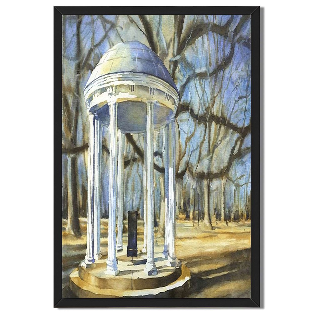 Winter Park Pavilion Framed Canvas Print Landscape Wall Art Home Decor