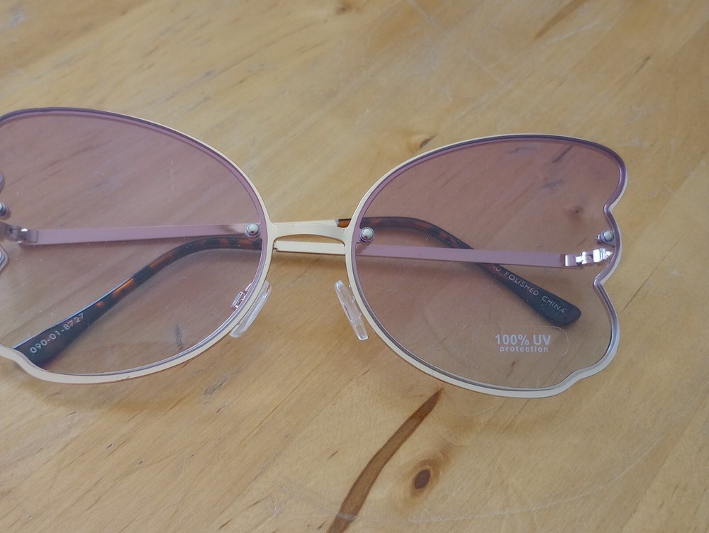 Pretty Butterfly Glasses with Purple Tint, Metallic Frame, 100% UV Protection Style 090-01-8727