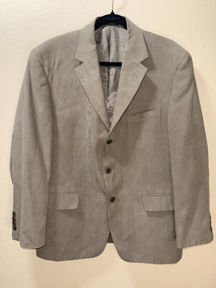 Andrew Fezza Men’s Classic Fit Blazer Jacket 42 Beige Linen Sport  Coat